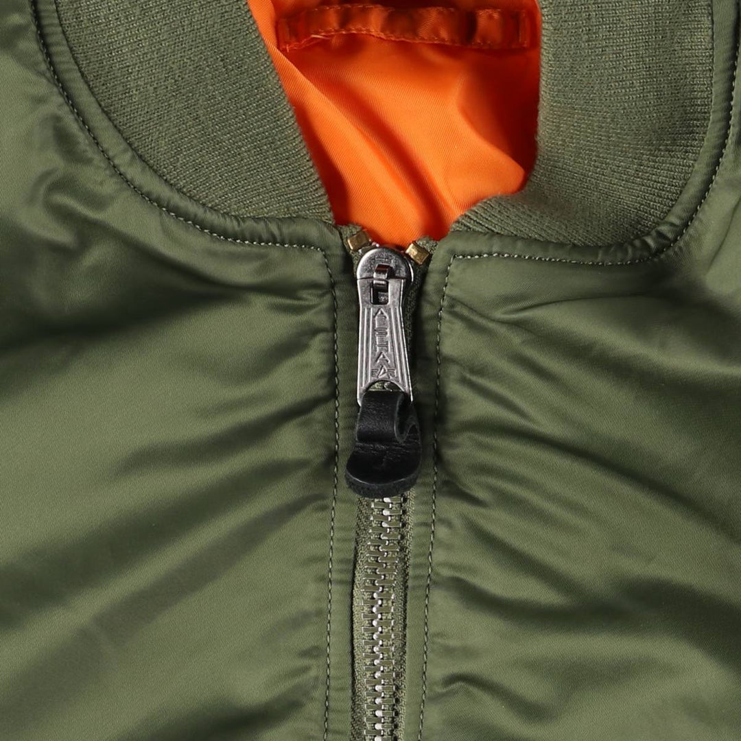 Civilian Alpha MA-1 type padded military flight jacket, men's XL size Nylon Khaki type Vintage Second Hand