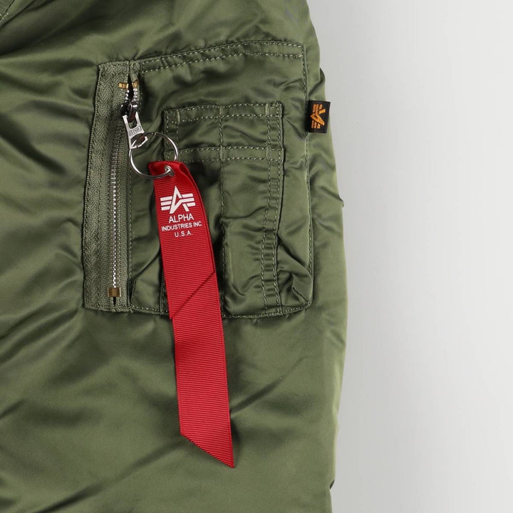 Civilian Alpha MA-1 type padded military flight jacket, men's XL size Nylon Khaki type Vintage Second Hand