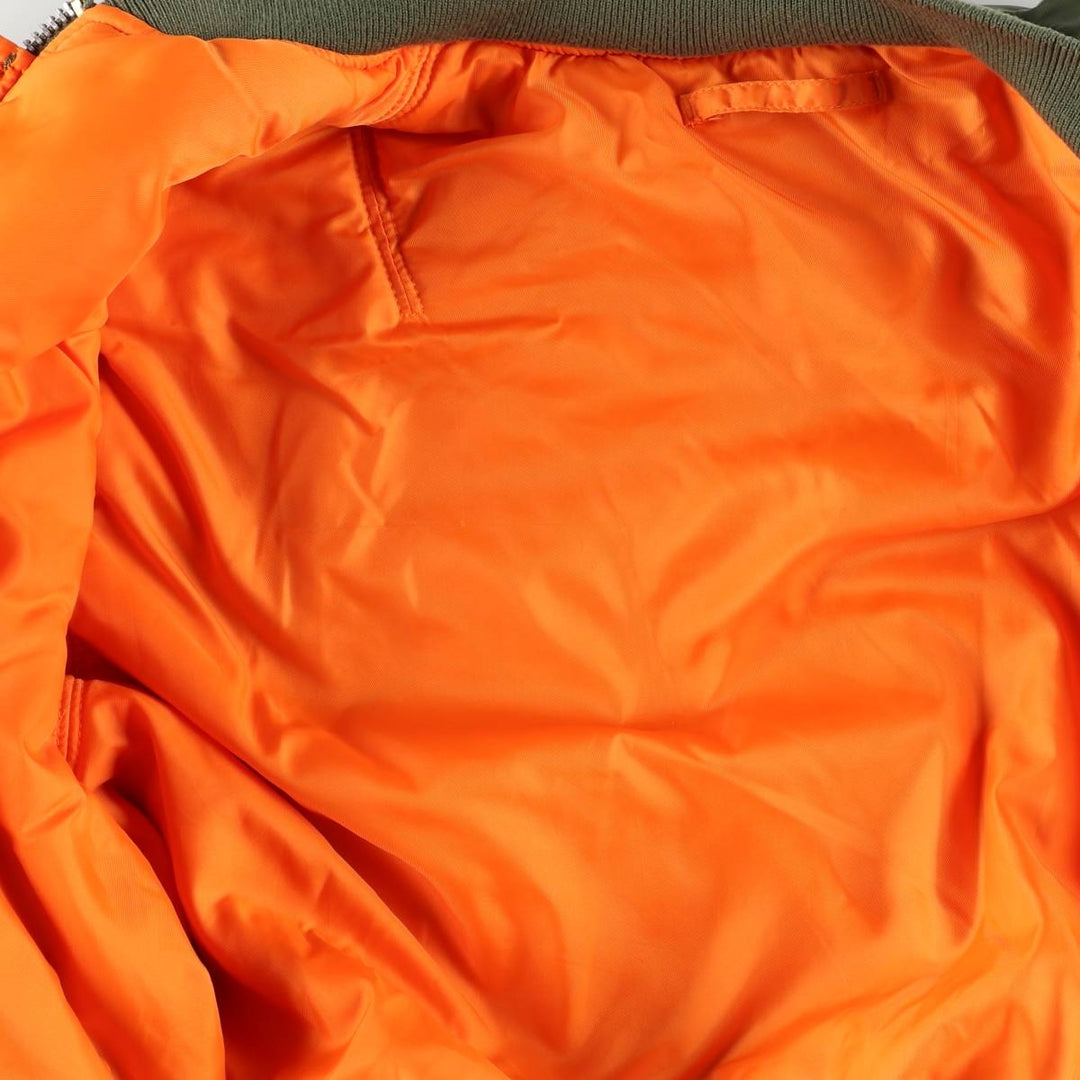 Civilian Alpha MA-1 type padded military flight jacket, men's XL size Nylon Khaki type Vintage Second Hand