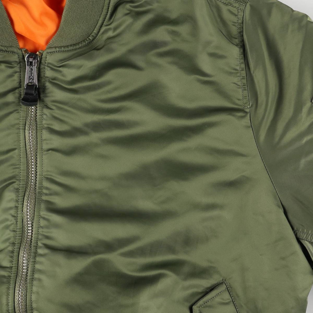 Civilian Alpha MA-1 type padded military flight jacket, men's XL size Nylon Khaki type Vintage Second Hand