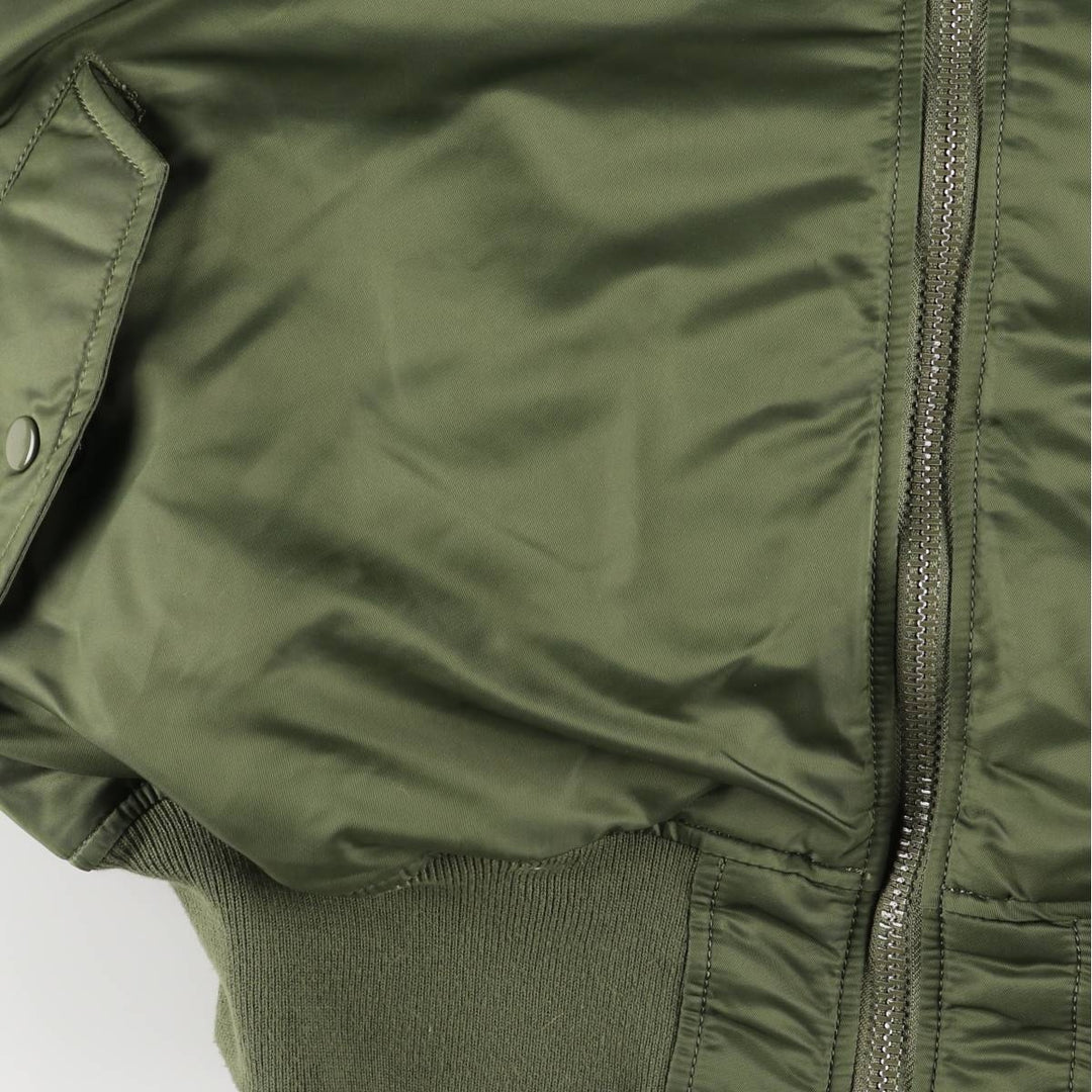 Civilian Alpha MA-1 type padded military flight jacket, men's XL size Nylon Khaki type Vintage Second Hand
