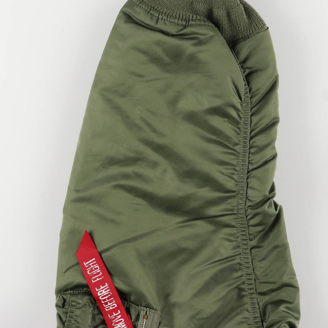 Civilian Alpha MA-1 type padded military flight jacket, men's XL size Nylon Khaki type Vintage Second Hand