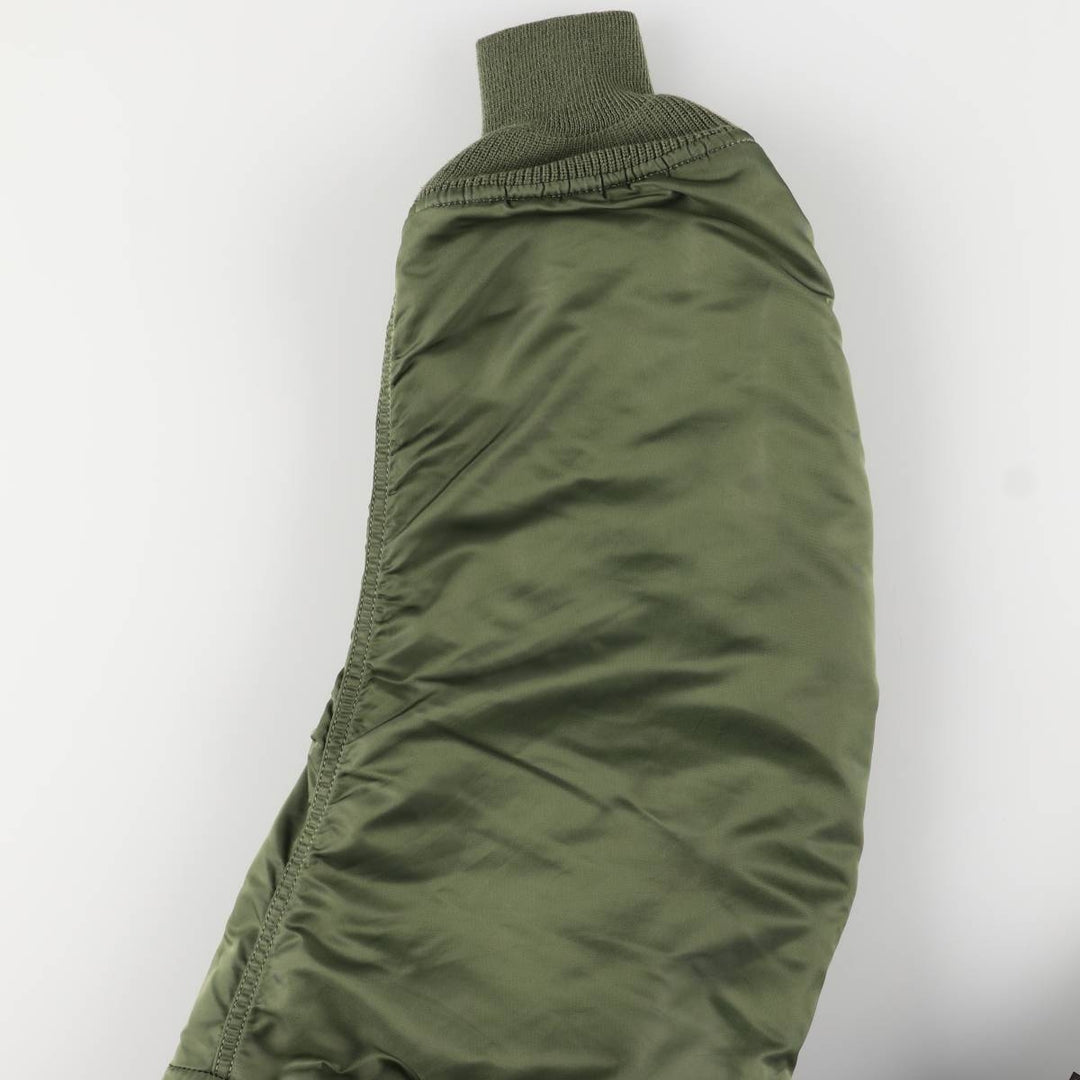 Civilian Alpha MA-1 type padded military flight jacket, men's XL size Nylon Khaki type Vintage Second Hand