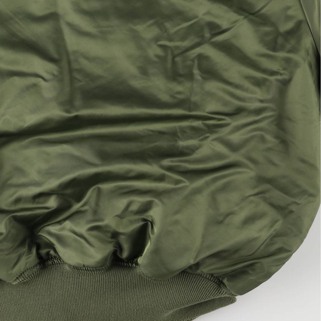 Civilian Alpha MA-1 type padded military flight jacket, men's XL size Nylon Khaki type Vintage Second Hand