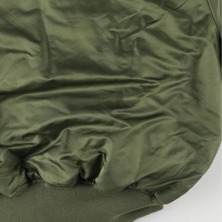 Civilian Alpha MA-1 type padded military flight jacket, men's XL size Nylon Khaki type Vintage Second Hand