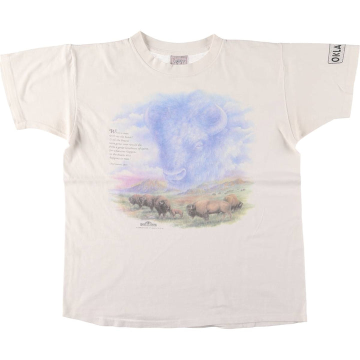 Vintage 90'S Delta message print T-shirt, size L, men's cotton white type Vintage Second Hand