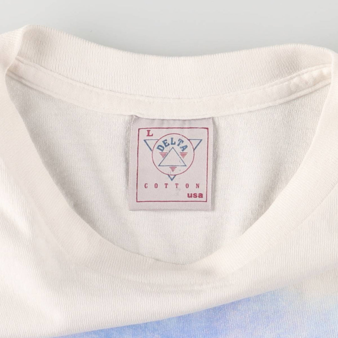 Vintage 90'S Delta message print T-shirt, size L, men's cotton white type Vintage Second Hand