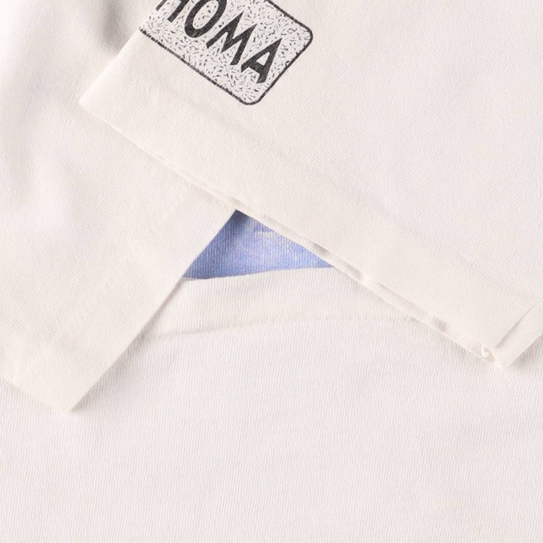 Vintage 90'S Delta message print T-shirt, size L, men's cotton white type Vintage Second Hand