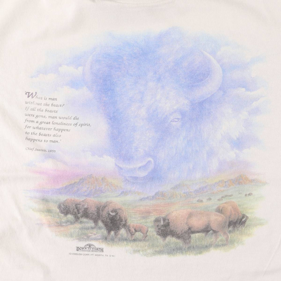 Vintage 90'S Delta message print T-shirt, size L, men's cotton white type Vintage Second Hand