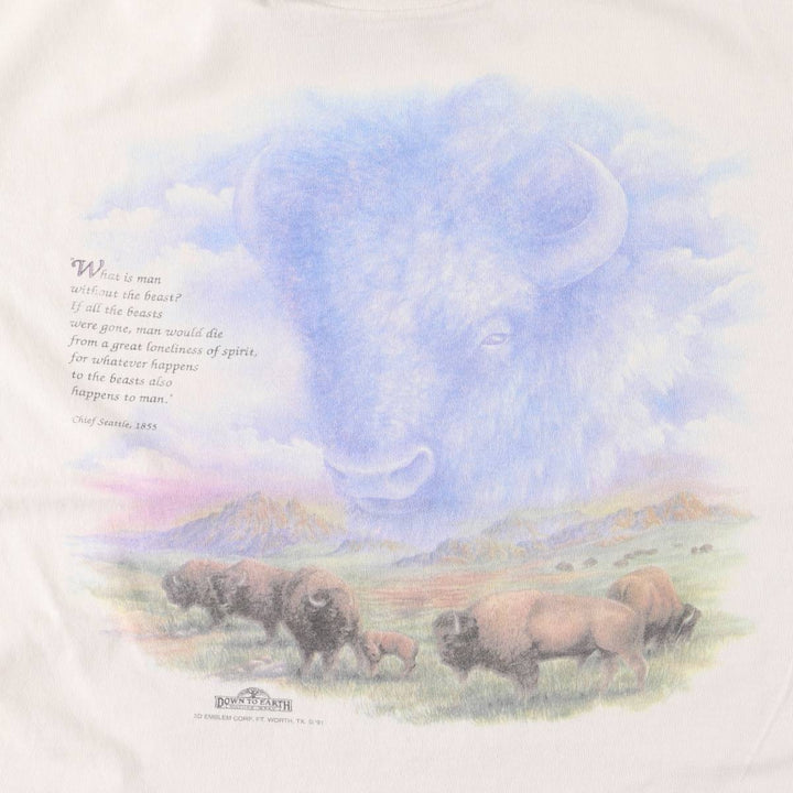 Vintage 90'S Delta message print T-shirt, size L, men's cotton white type Vintage Second Hand