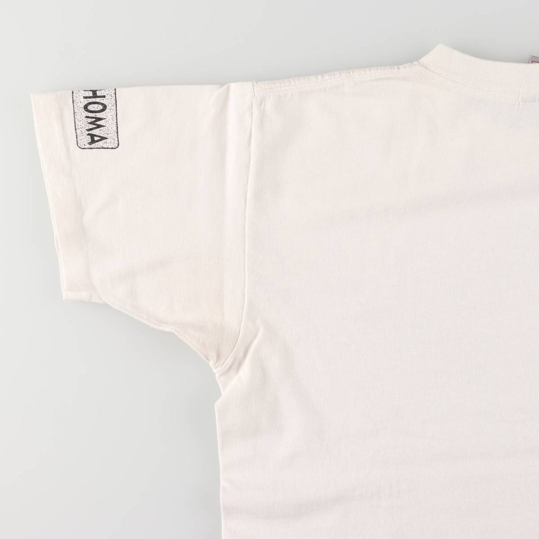 Vintage 90'S Delta message print T-shirt, size L, men's cotton white type Vintage Second Hand