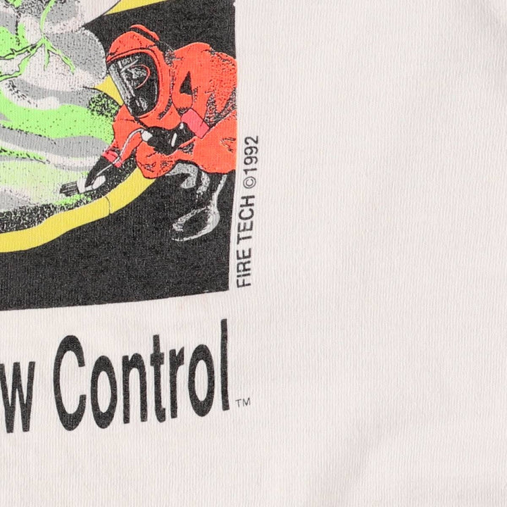 90'S Fruit of the Loom Message Print T-Shirt Made in USA Men's XL Vintage cotton white type Vintage Second Hand