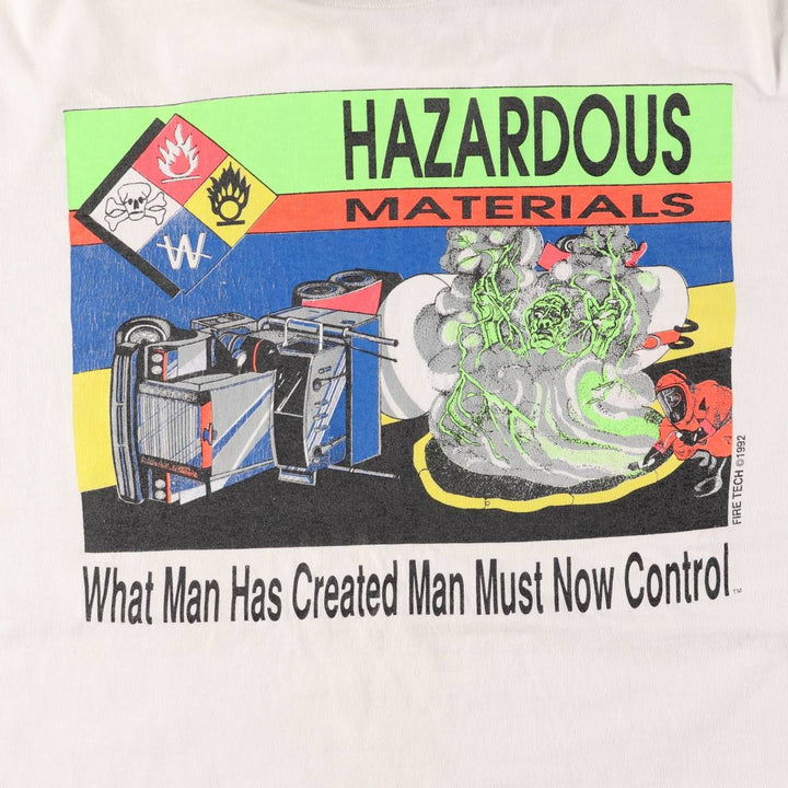 90'S Fruit of the Loom Message Print T-Shirt Made in USA Men's XL Vintage cotton white type Vintage Second Hand