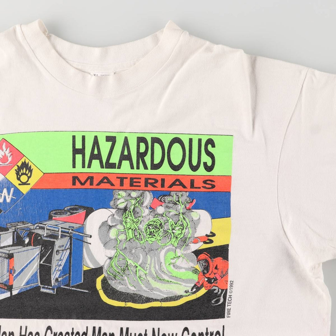 90'S Fruit of the Loom Message Print T-Shirt Made in USA Men's XL Vintage cotton white type Vintage Second Hand