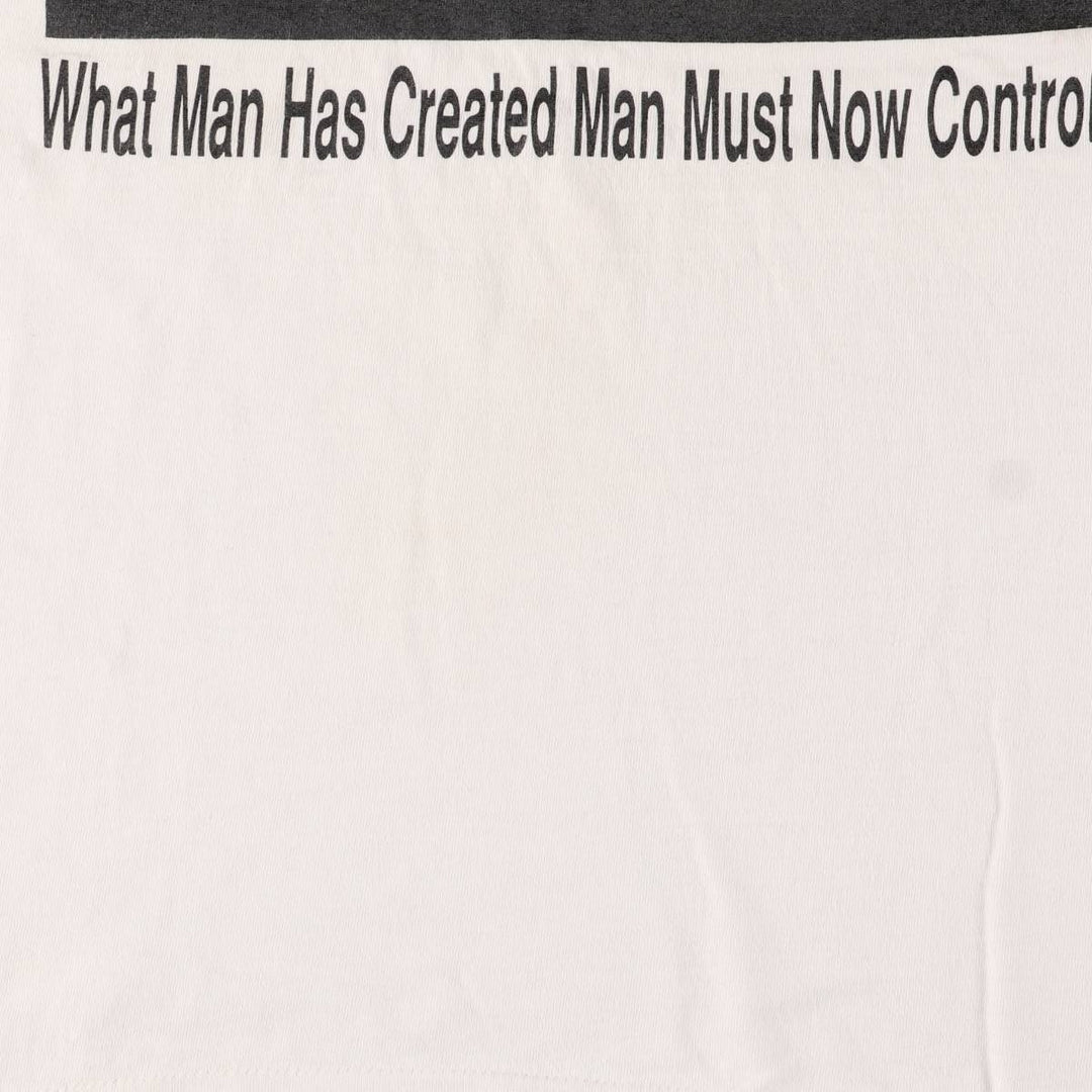 90'S Fruit of the Loom Message Print T-Shirt Made in USA Men's XL Vintage cotton white type Vintage Second Hand