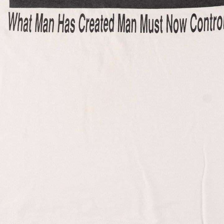 90'S Fruit of the Loom Message Print T-Shirt Made in USA Men's XL Vintage cotton white type Vintage Second Hand