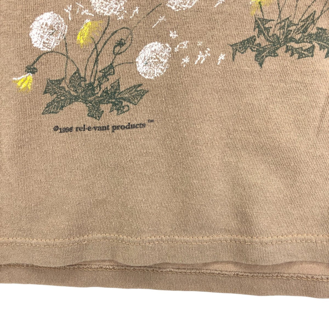 Vintage 90'S REL E VANT PRODUCTS large print T-shirt, made in the USA, size L, men's cotton brown type Vintage Second Hand