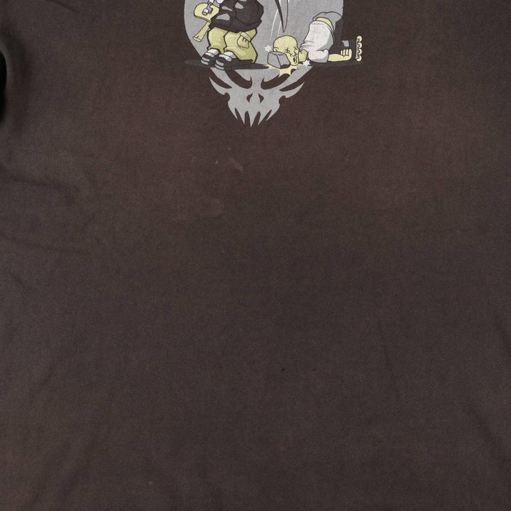 Delta DELTA Skull Pattern Print T-Shirt, Men's XL cotton black type Vintage Second Hand