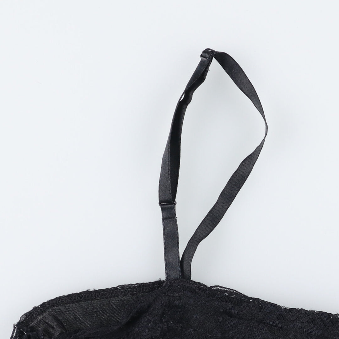 Lace lingerie camisole, women's size S Nylon black type Vintage Second Hand