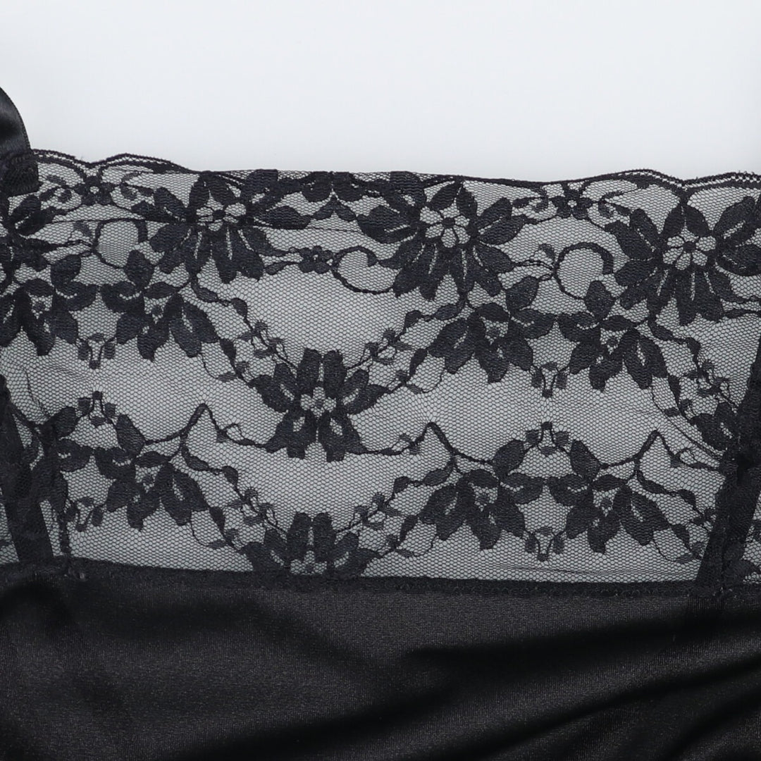 Lace lingerie camisole, women's size S Nylon black type Vintage Second Hand
