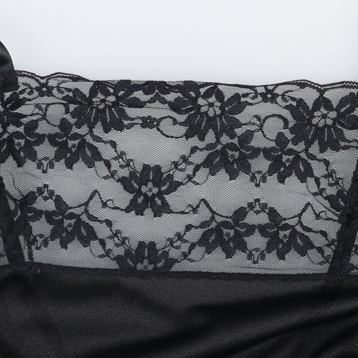 Lace lingerie camisole, women's size S Nylon black type Vintage Second Hand