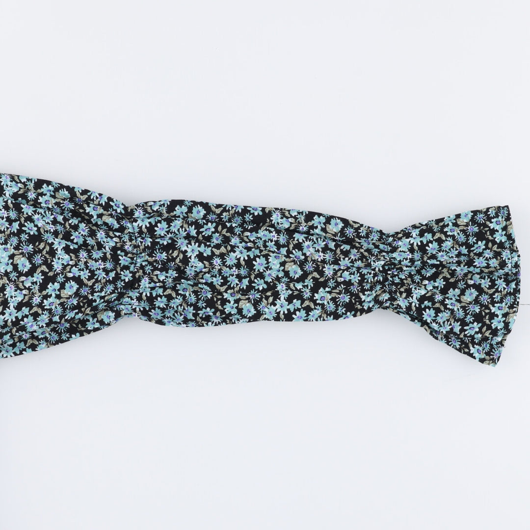 SO All-over Floral Print Square Neck Peplum Candy Sleeve Cropped Long Sleeve Pullover Blouse, Women's Size XS Rayon black type Vintage Second Hand