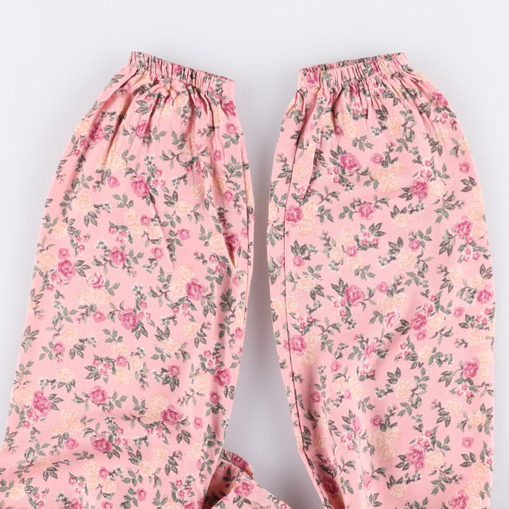 JOLIE and JOY All-Over Floral Print Ballet Neck Cropped Long Sleeve Pullover Blouse, Women's Size Small Rayon pink type Vintage Second Hand