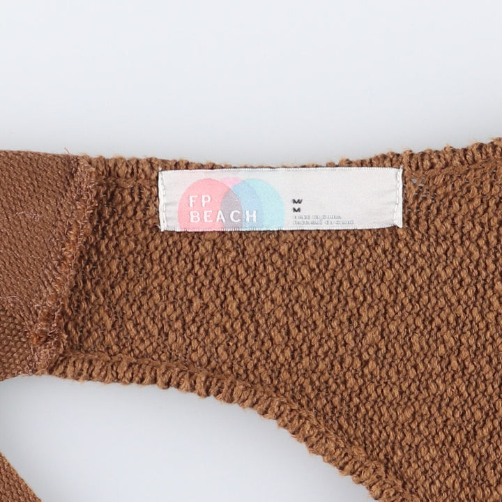 FP BEACH Short Knit Overalls, Women's Size M cotton brown type Vintage Second Hand