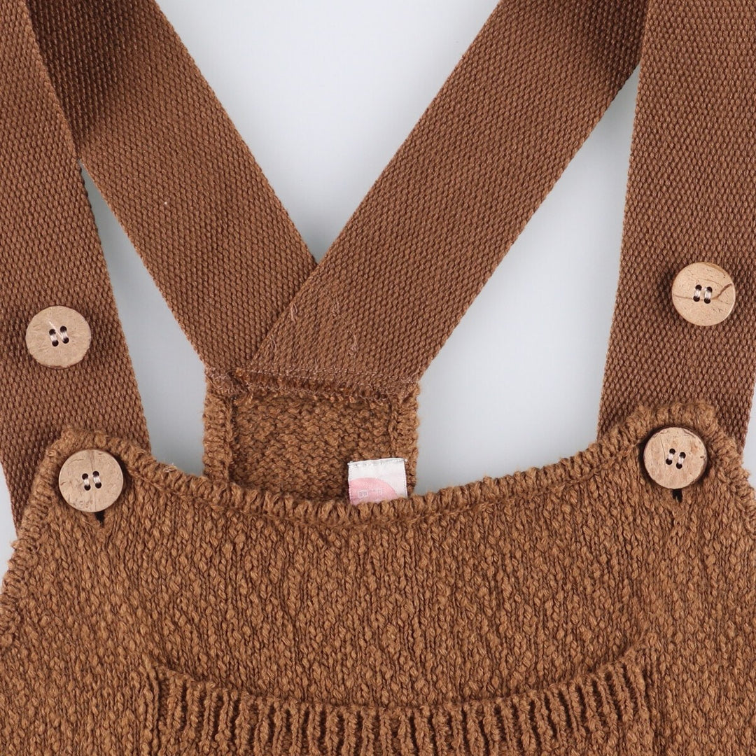 FP BEACH Short Knit Overalls, Women's Size M cotton brown type Vintage Second Hand