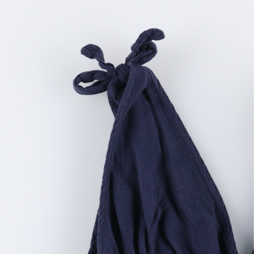 Ralph Lauren LAUREN Sleeveless Tunic with Shoulder Ribbons, Made in USA, Women's Size M cotton navy blue type Vintage Second Hand