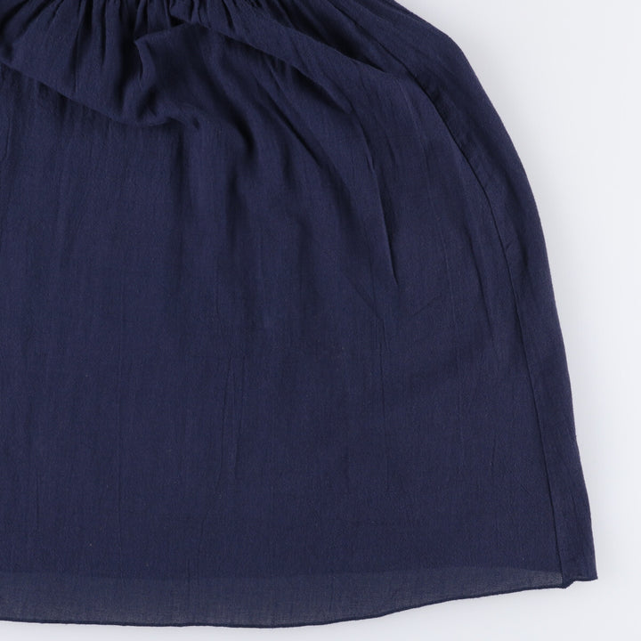 Ralph Lauren LAUREN Sleeveless Tunic with Shoulder Ribbons, Made in USA, Women's Size M cotton navy blue type Vintage Second Hand
