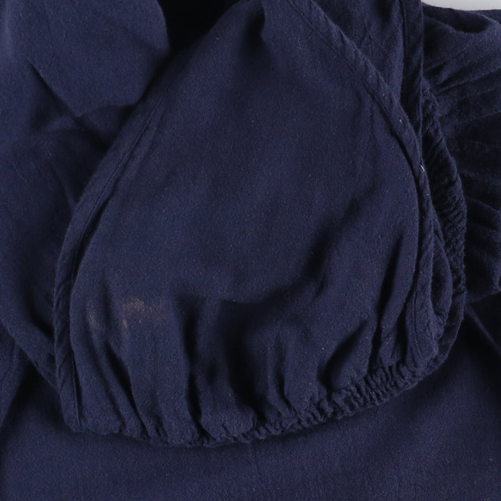 Ralph Lauren LAUREN Sleeveless Tunic with Shoulder Ribbons, Made in USA, Women's Size M cotton navy blue type Vintage Second Hand