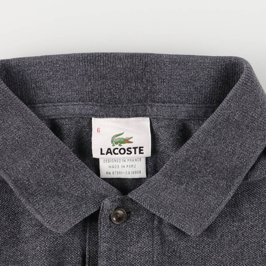 Lacoste LACOSTE French design short sleeve polo shirt size 6 men's XL equivalent cotton gray type Vintage Second Hand
