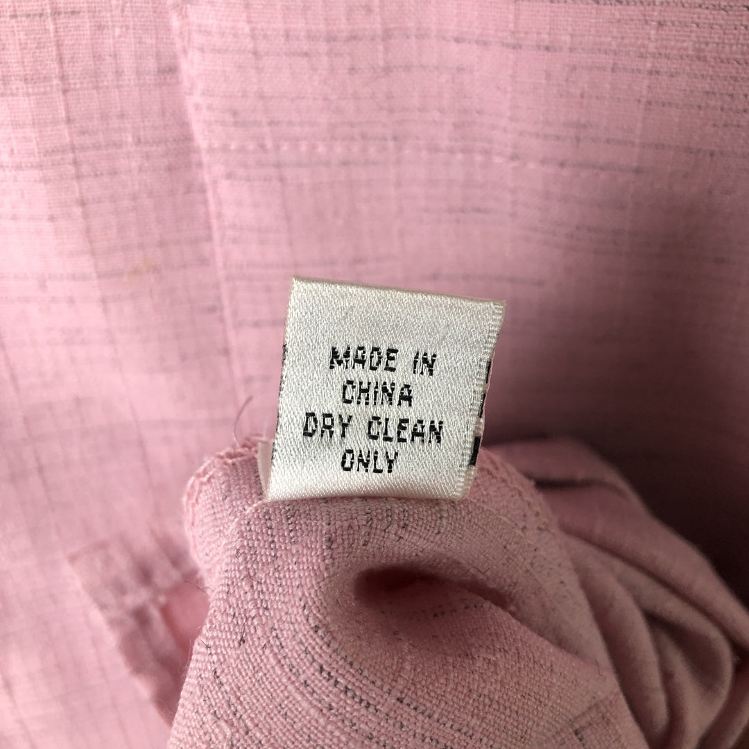 Smokey Joe's Ripstop Short Sleeve Open Collar Polyester Box Shirt, Men's Size L polyester pink type Vintage Second Hand