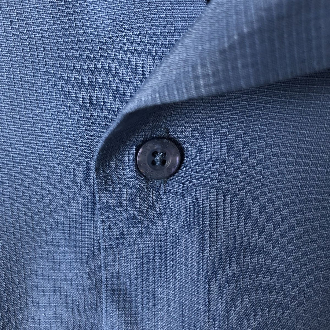 2000'S Mossimo ripstop short-sleeved open-collar rayon box shirt, men's size M Rayon blue type Vintage Second Hand