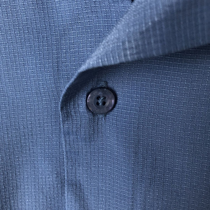 2000'S Mossimo ripstop short-sleeved open-collar rayon box shirt, men's size M Rayon blue type Vintage Second Hand