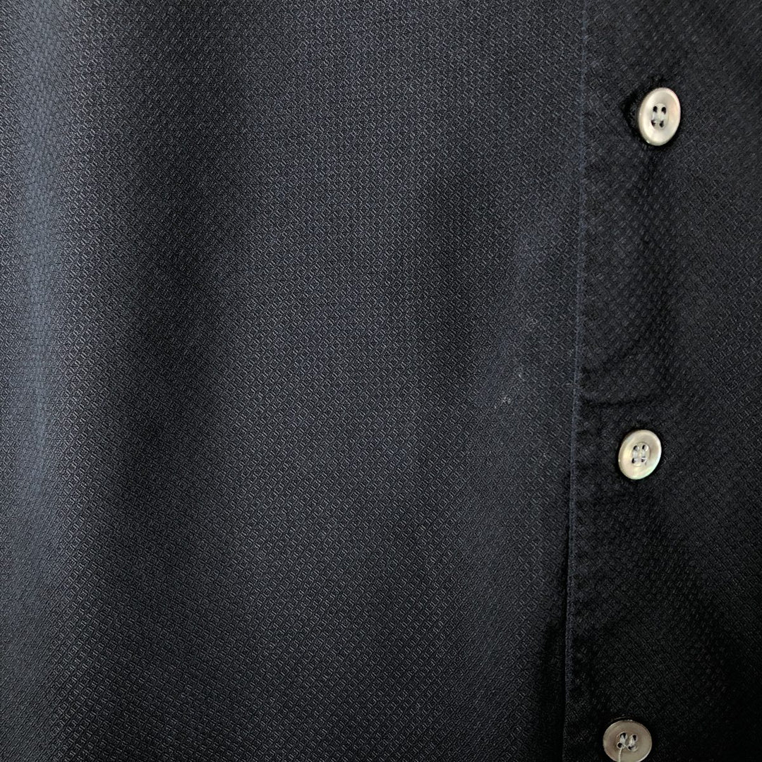 BRANDINI Short Sleeve Silk Box Shirt, Men's Size M silk black type Vintage Second Hand