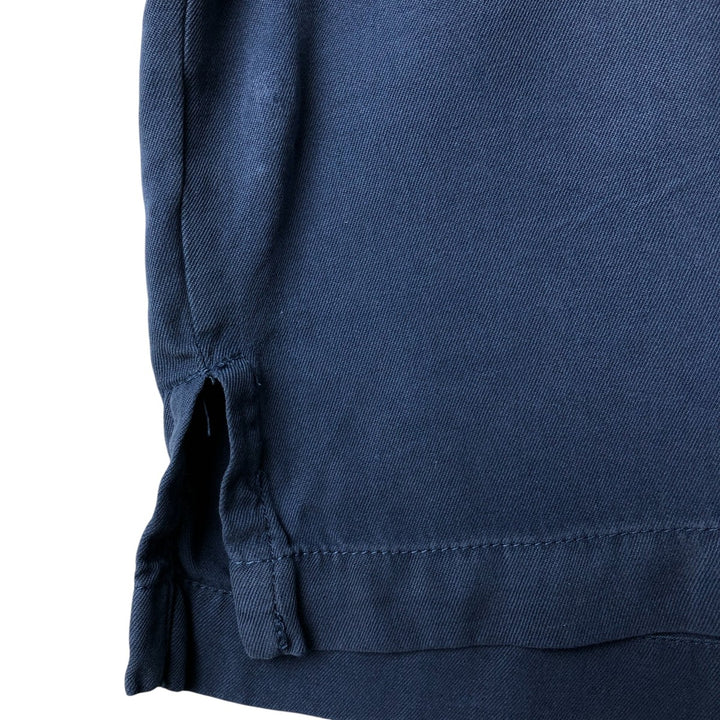 Tommy Bahama short sleeve open collar silk shirt, box shirt, men's XL size silk navy blue type Vintage Second Hand