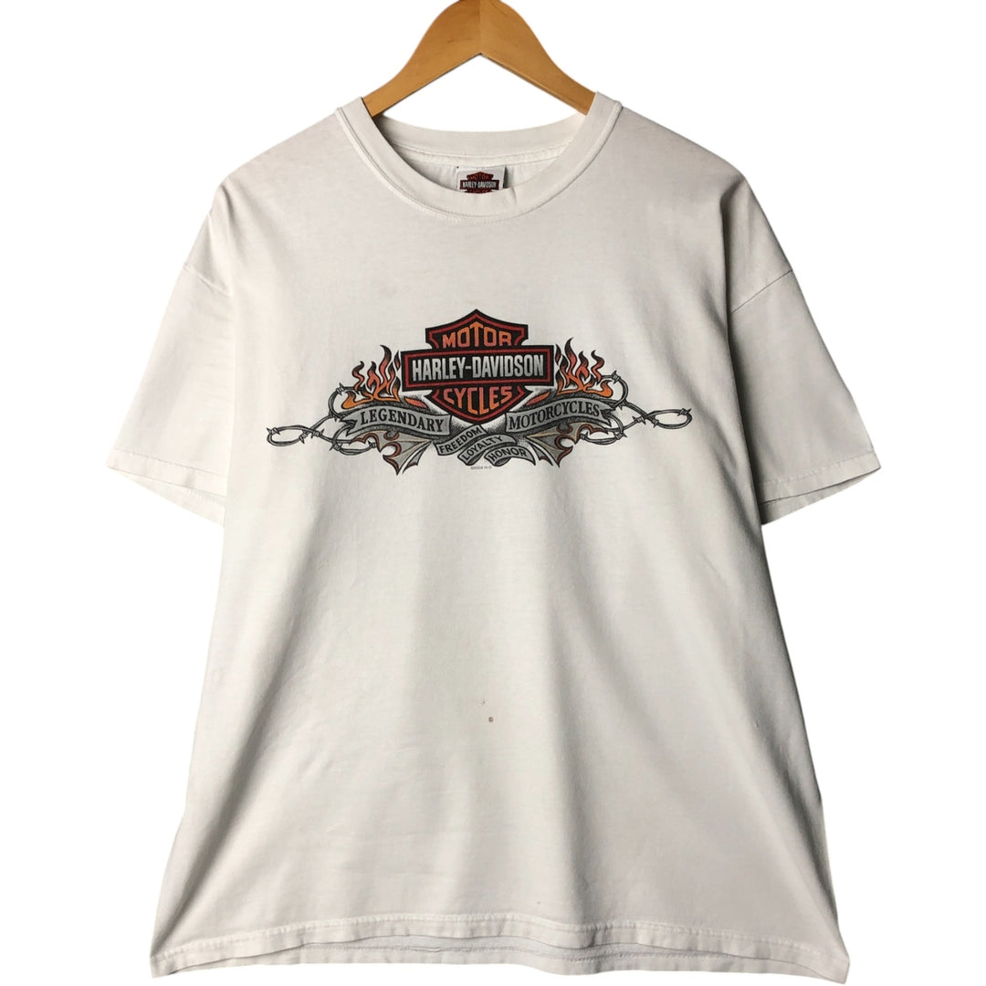 00'S Harley-Davidson Motorcycle Bike T-shirt Made in USA Men's XL cotton white type Vintage Second Hand