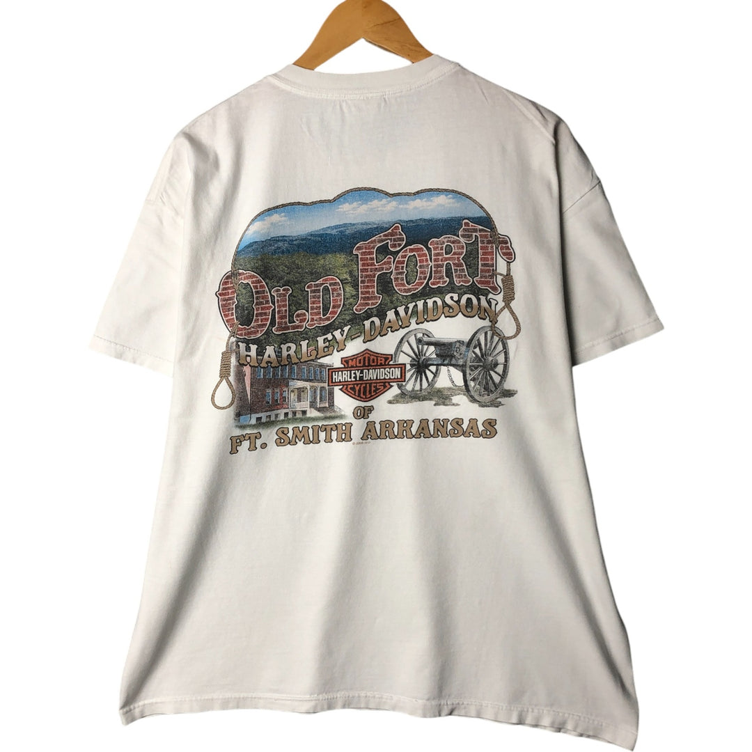 00'S Harley-Davidson Motorcycle Bike T-shirt Made in USA Men's XL cotton white type Vintage Second Hand