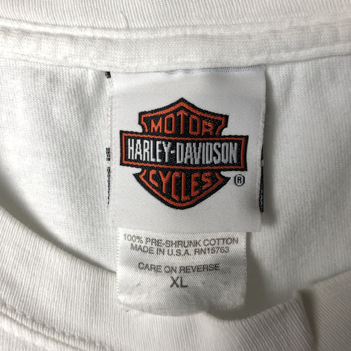 00'S Harley-Davidson Motorcycle Bike T-shirt Made in USA Men's XL cotton white type Vintage Second Hand