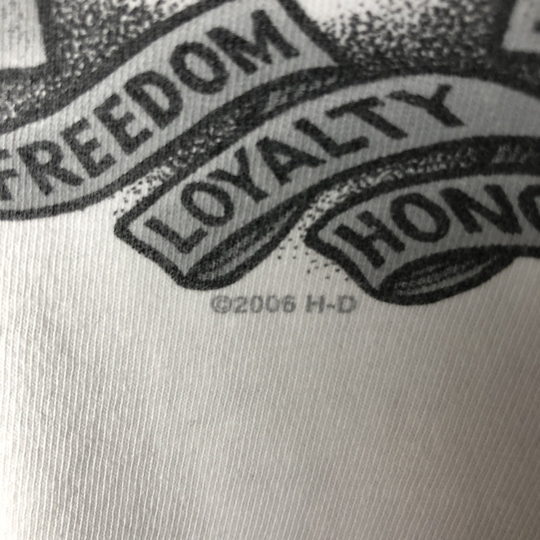 00'S Harley-Davidson Motorcycle Bike T-shirt Made in USA Men's XL cotton white type Vintage Second Hand