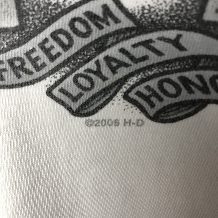 00'S Harley-Davidson Motorcycle Bike T-shirt Made in USA Men's XL cotton white type Vintage Second Hand