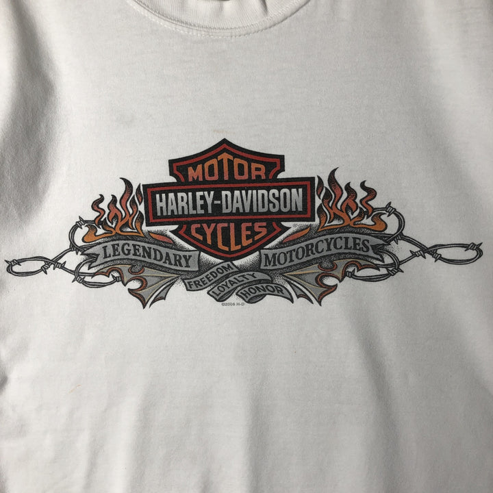 00'S Harley-Davidson Motorcycle Bike T-shirt Made in USA Men's XL cotton white type Vintage Second Hand