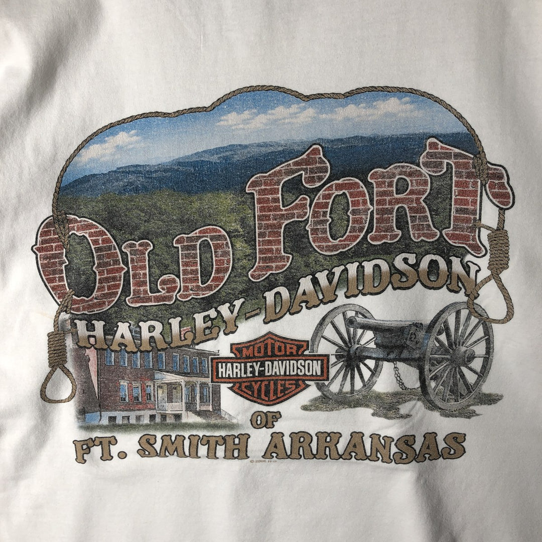 00'S Harley-Davidson Motorcycle Bike T-shirt Made in USA Men's XL cotton white type Vintage Second Hand