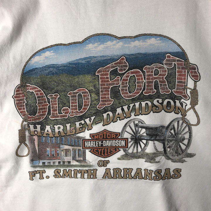 00'S Harley-Davidson Motorcycle Bike T-shirt Made in USA Men's XL cotton white type Vintage Second Hand