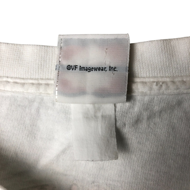 00'S Harley-Davidson Fire Pattern Motorcycle Bike T-Shirt Men's L size unclear white type Vintage Second Hand