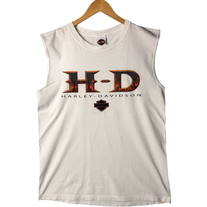 00'S Harley-Davidson Motorcycle Bike T-shirt Made in USA Men's L size cotton white type Vintage Second Hand