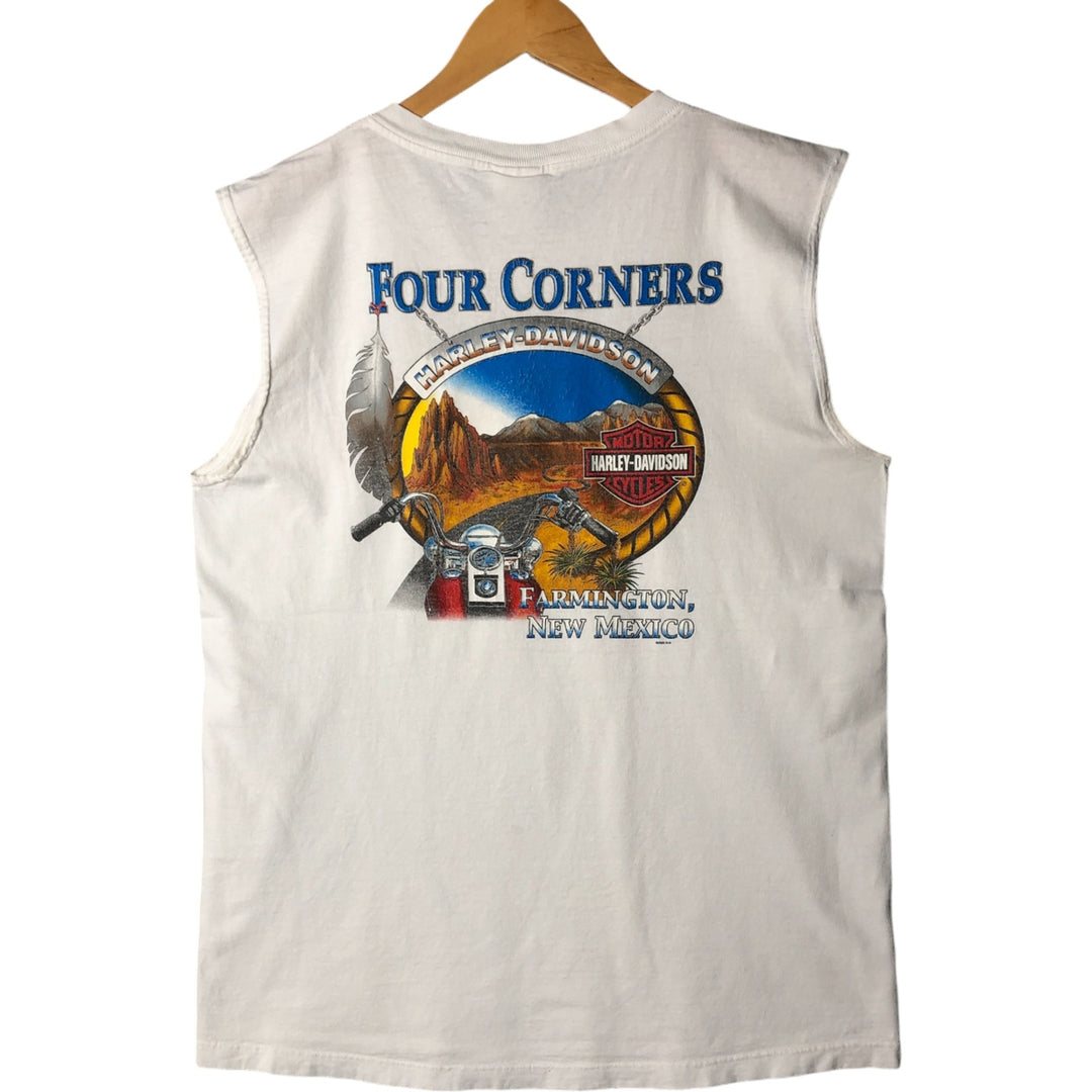 00'S Harley-Davidson Motorcycle Bike T-shirt Made in USA Men's L size cotton white type Vintage Second Hand