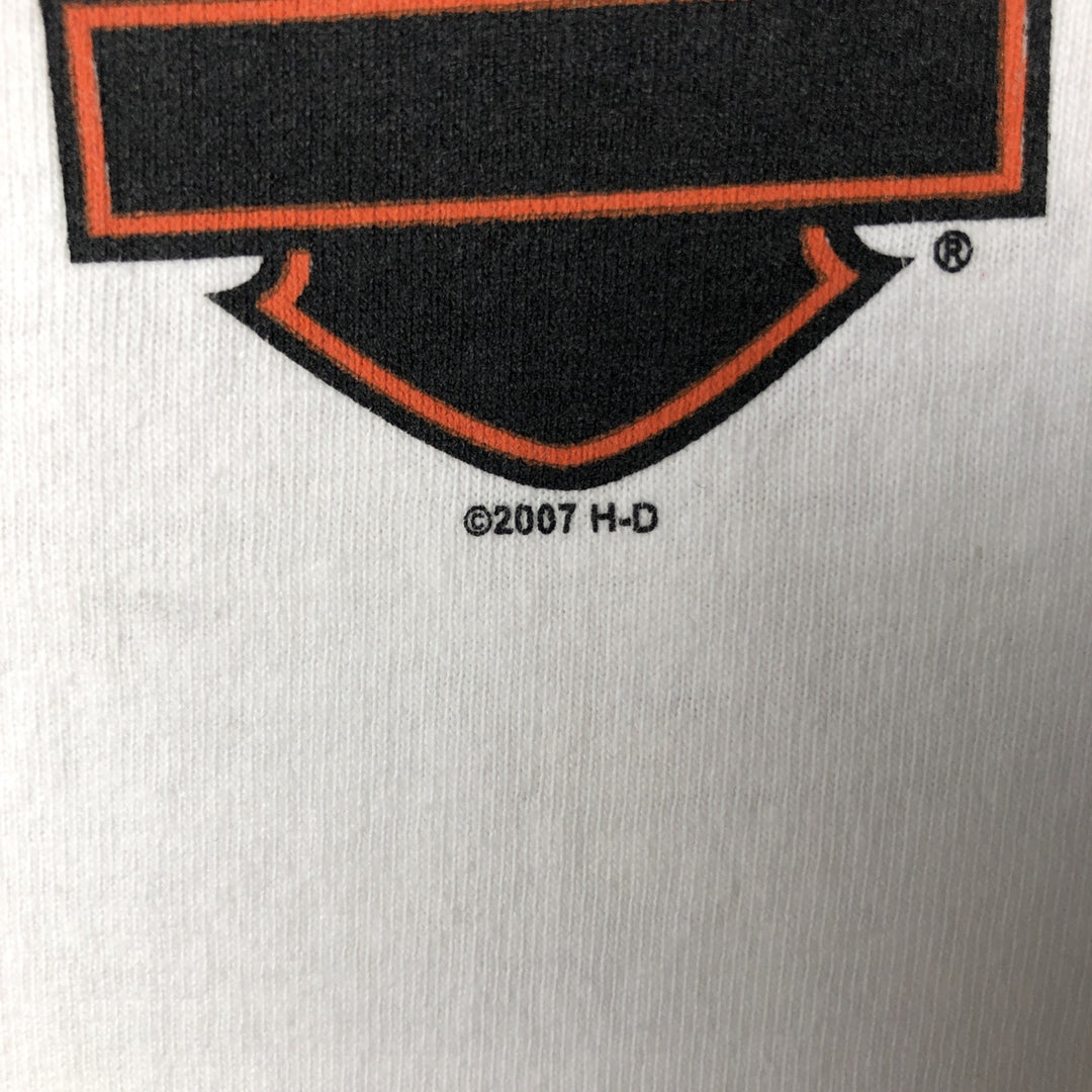 00'S Harley-Davidson Motorcycle Bike T-shirt Made in USA Men's L size cotton white type Vintage Second Hand
